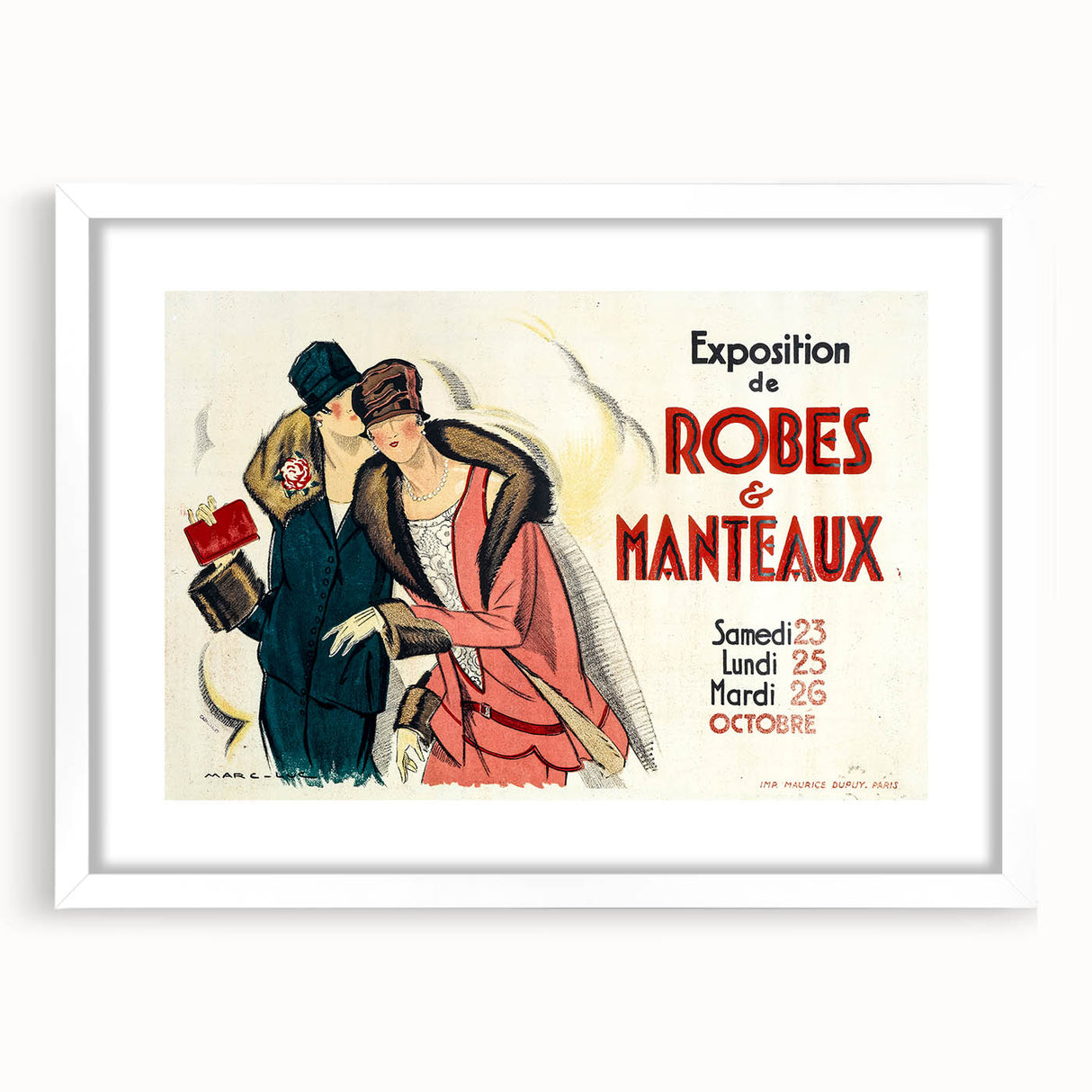 Vintage Fashion Poster Art – Retro Design with Red & Teal Accents