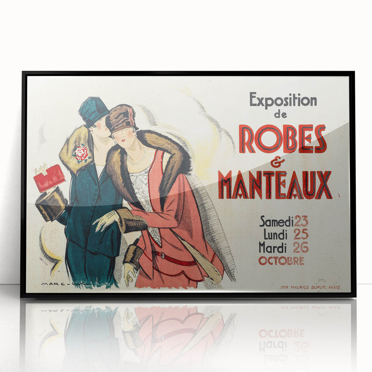 Vintage Fashion Poster Art – Retro Design with Red & Teal Accents