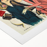 Vintage Fashion Poster Art – Retro Design with Red & Teal Accents