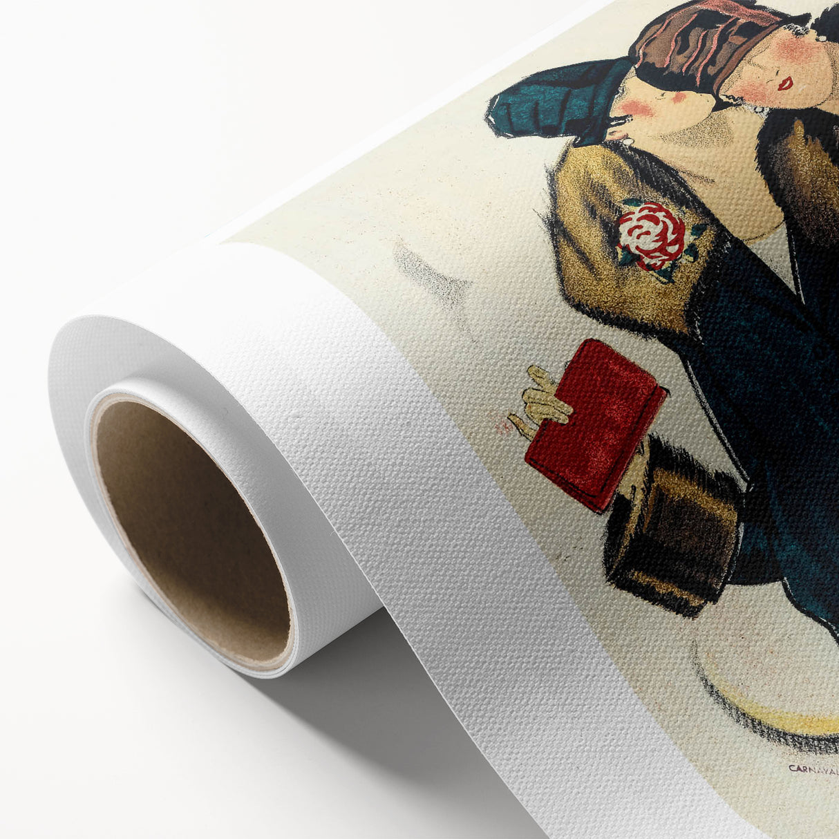 Vintage Fashion Poster Art – Retro Design with Red & Teal Accents