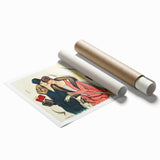 Vintage Fashion Poster Art – Retro Design with Red & Teal Accents