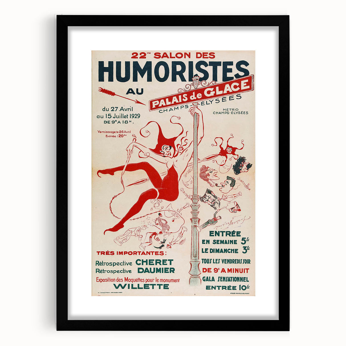 Vintage Exhibition Poster – 22nd Salon des Humoristes Retro Art Print