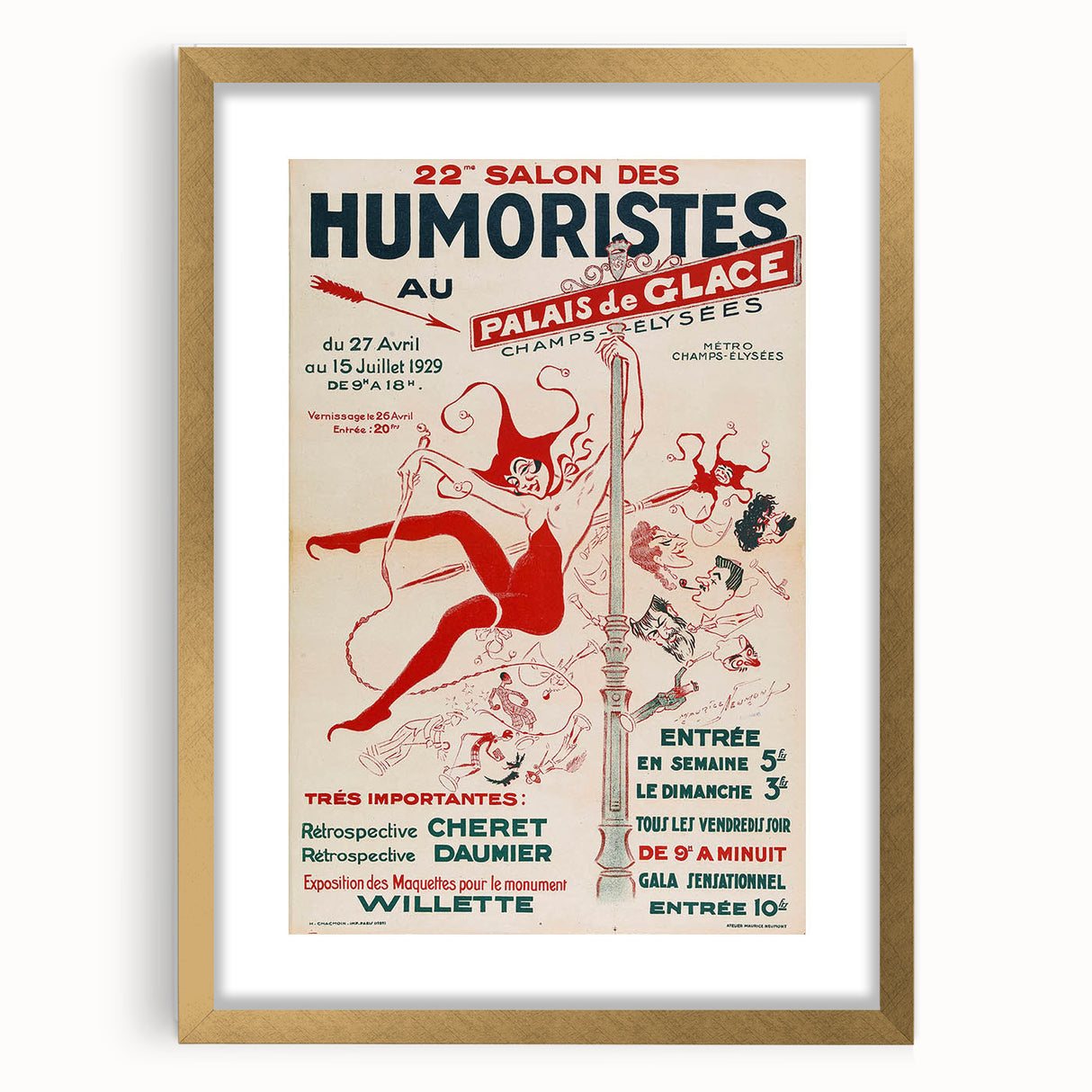 Vintage Exhibition Poster – 22nd Salon des Humoristes Retro Art Print
