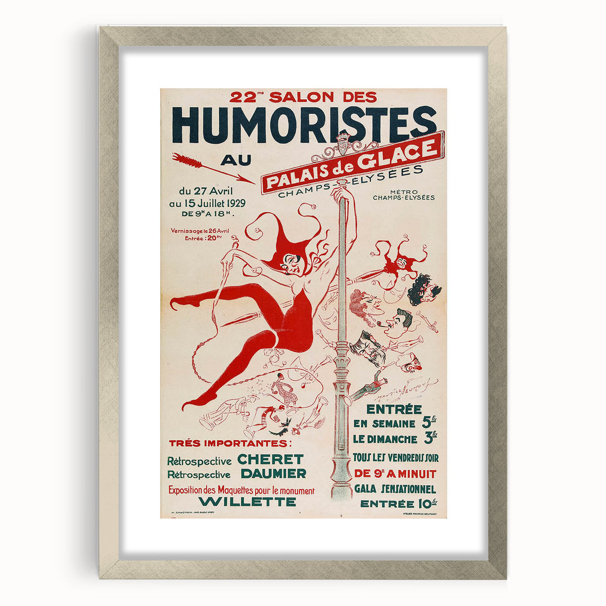 Vintage Exhibition Poster – 22nd Salon des Humoristes Retro Art Print
