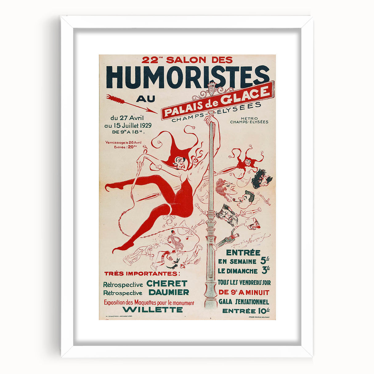Vintage Exhibition Poster – 22nd Salon des Humoristes Retro Art Print
