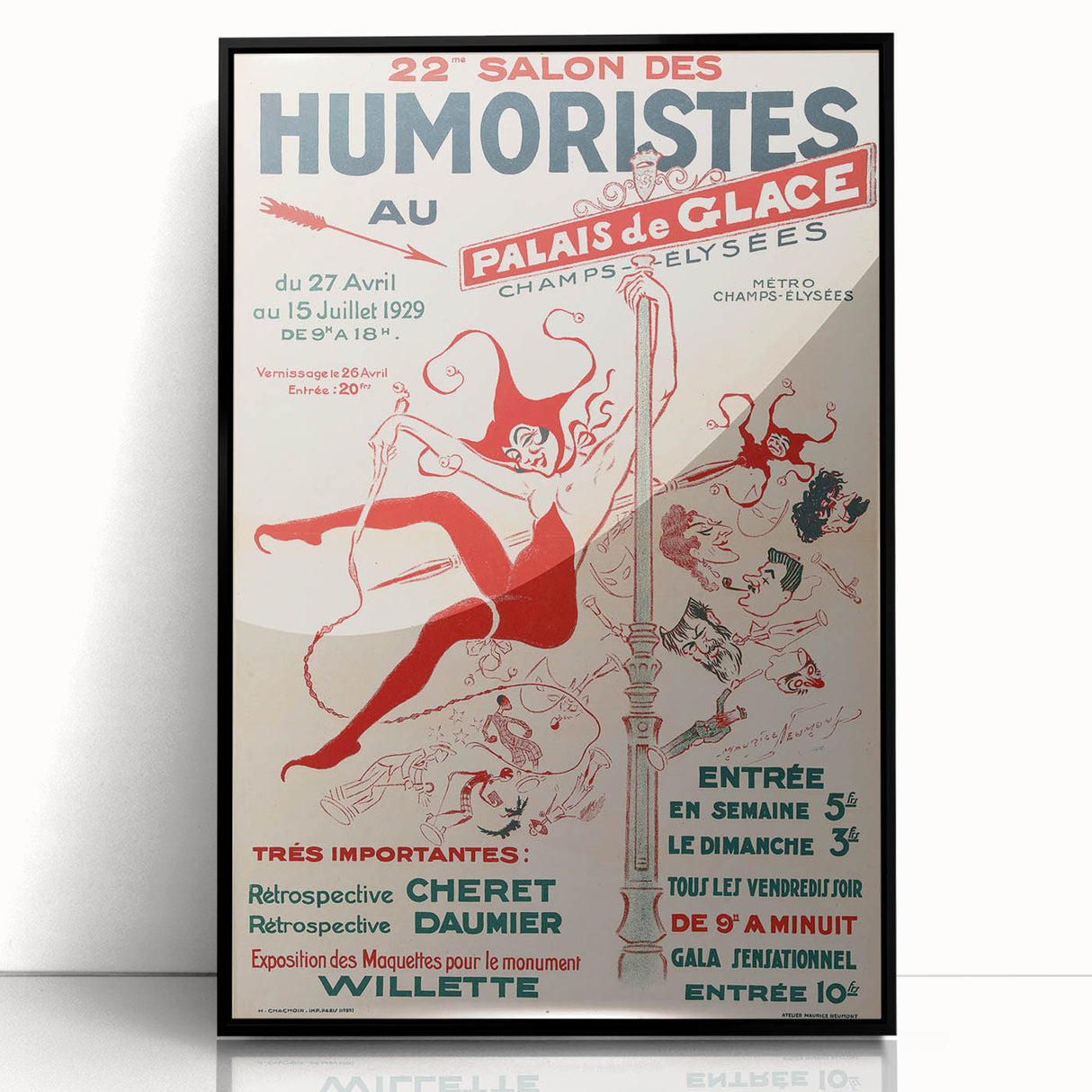 Vintage Exhibition Poster – 22nd Salon des Humoristes Retro Art Print