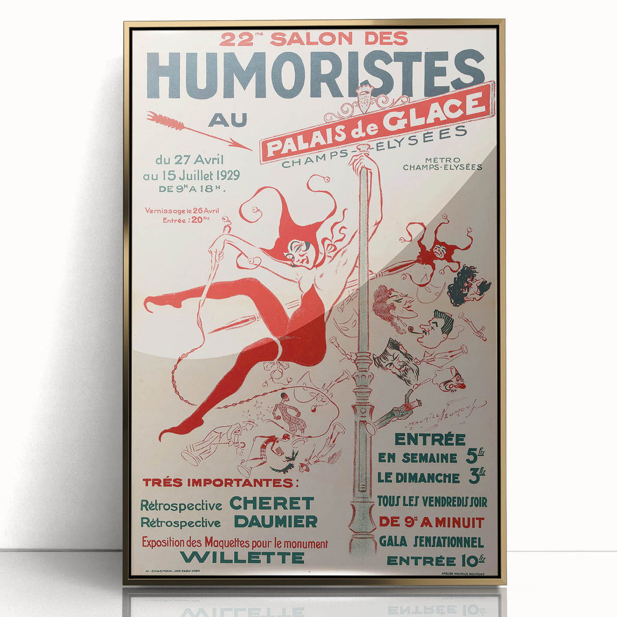 Vintage Exhibition Poster – 22nd Salon des Humoristes Retro Art Print