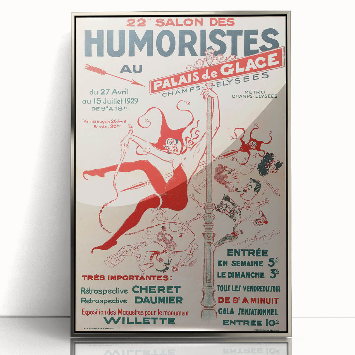 Vintage Exhibition Poster – 22nd Salon des Humoristes Retro Art Print