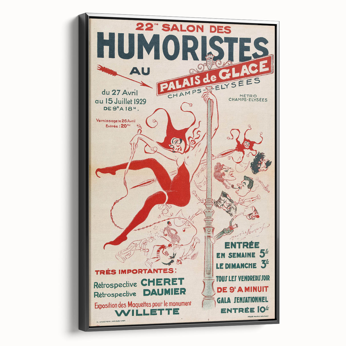 Vintage Exhibition Poster – 22nd Salon des Humoristes Retro Art Print