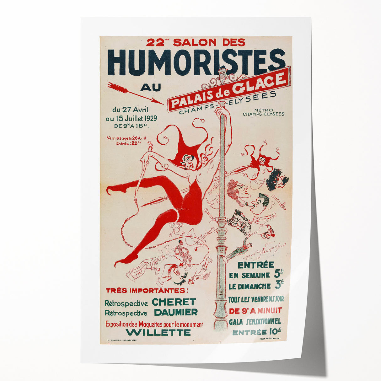Vintage Exhibition Poster – 22nd Salon des Humoristes Retro Art Print