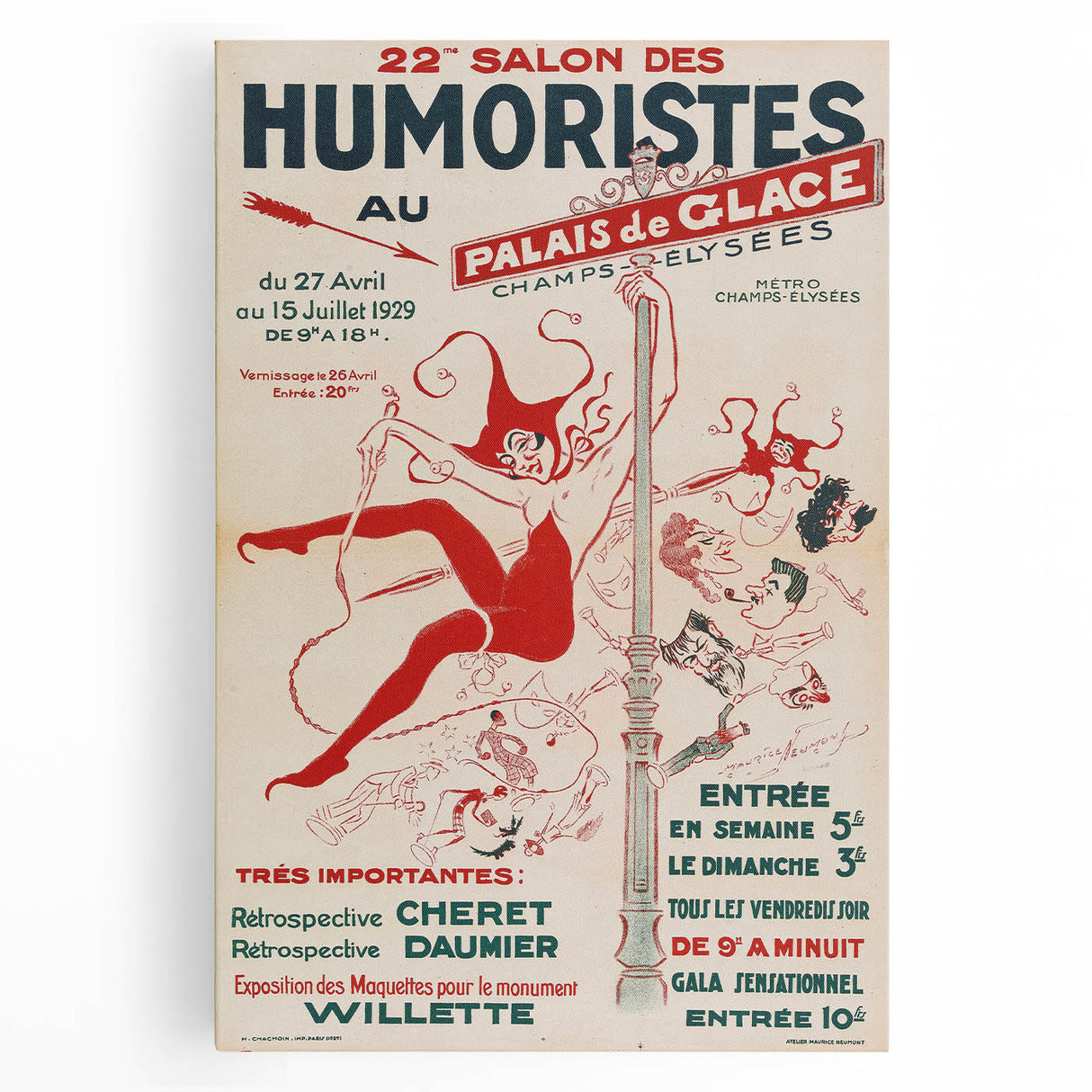 Vintage Exhibition Poster – 22nd Salon des Humoristes Retro Art Print