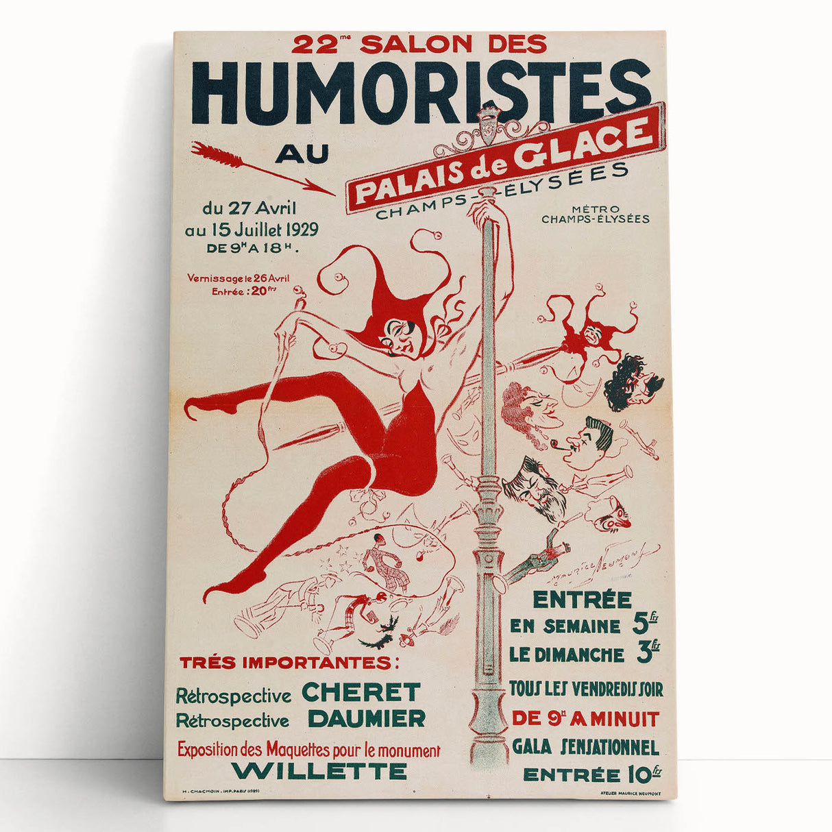 Vintage Exhibition Poster – 22nd Salon des Humoristes Retro Art Print