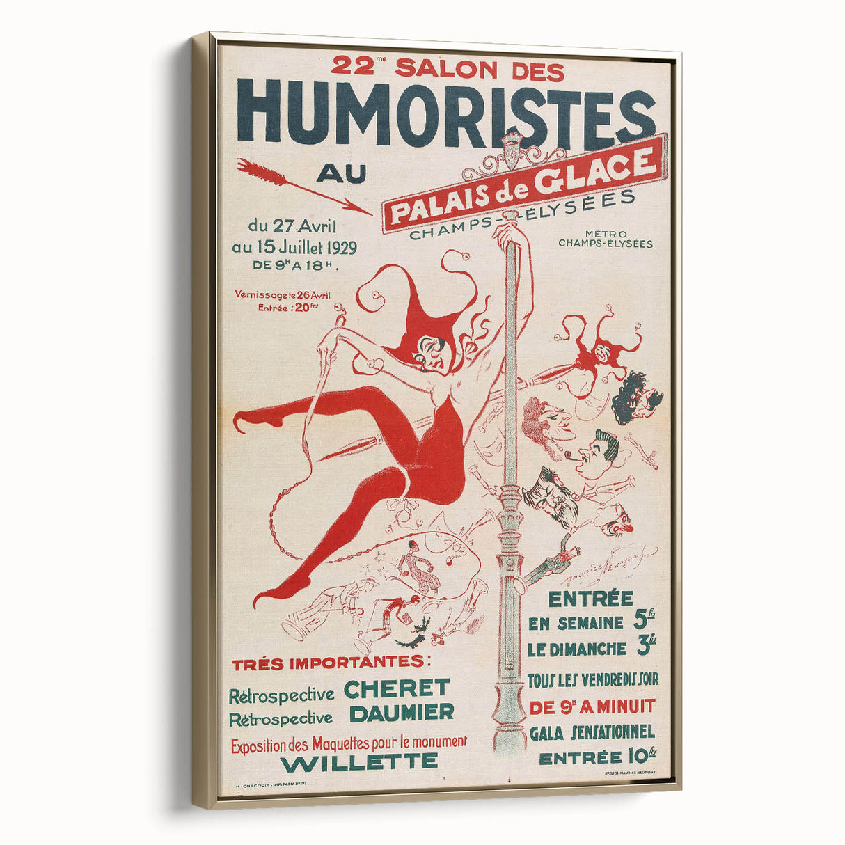 Vintage Exhibition Poster – 22nd Salon des Humoristes Retro Art Print