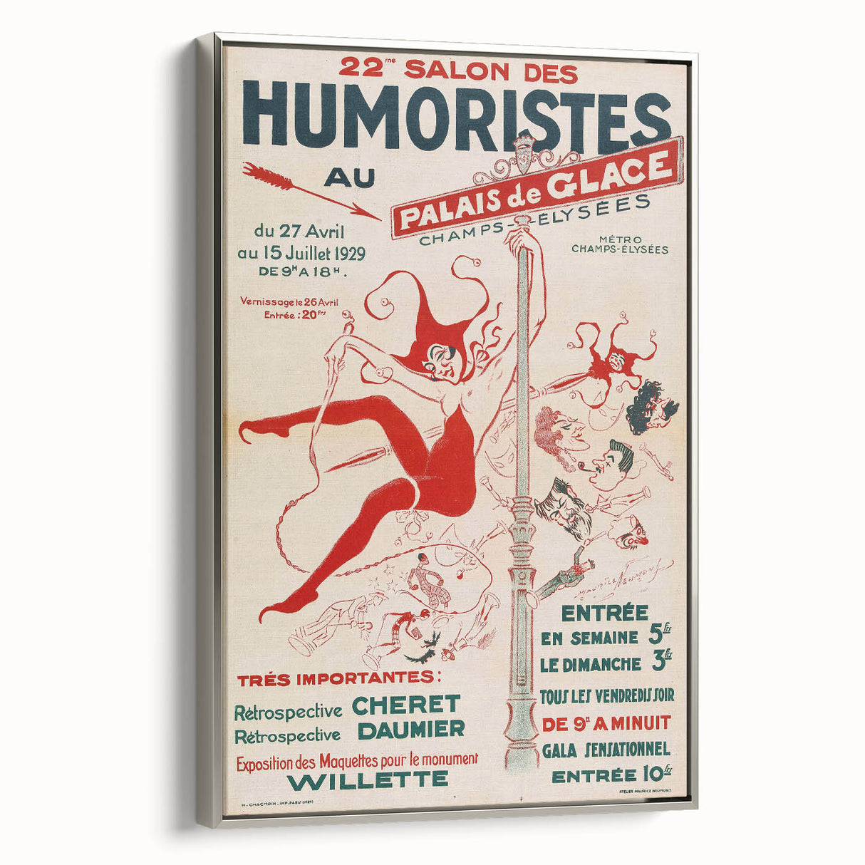 Vintage Exhibition Poster – 22nd Salon des Humoristes Retro Art Print