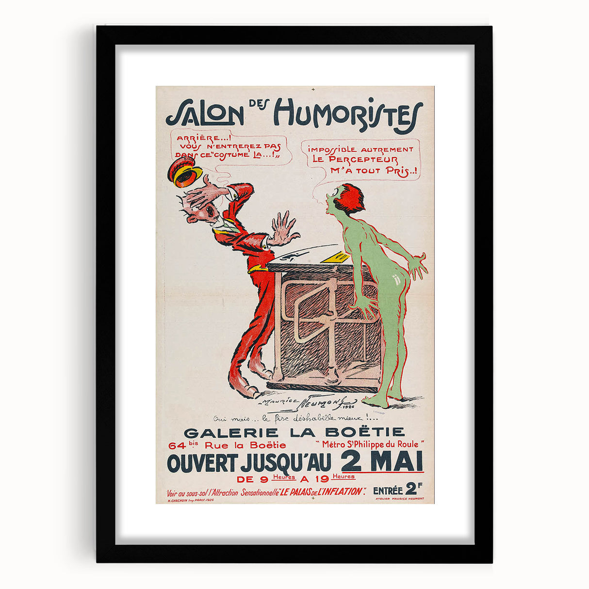 Vintage Exhibition Poster – Salon des Humoristes 1926 Retro Art Print