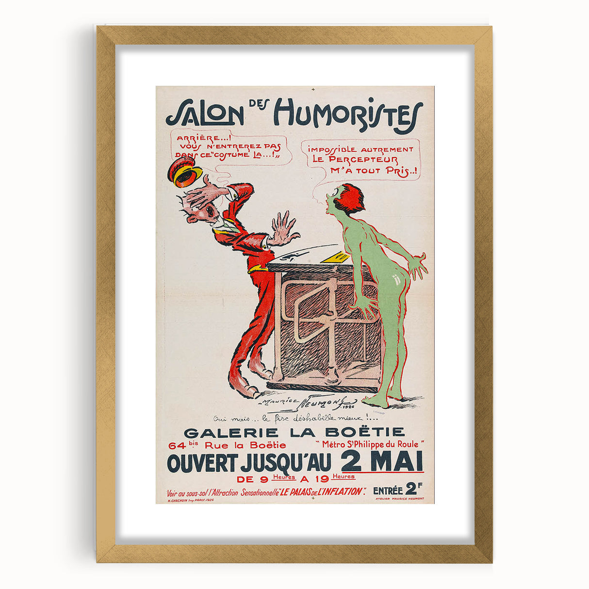 Vintage Exhibition Poster – Salon des Humoristes 1926 Retro Art Print