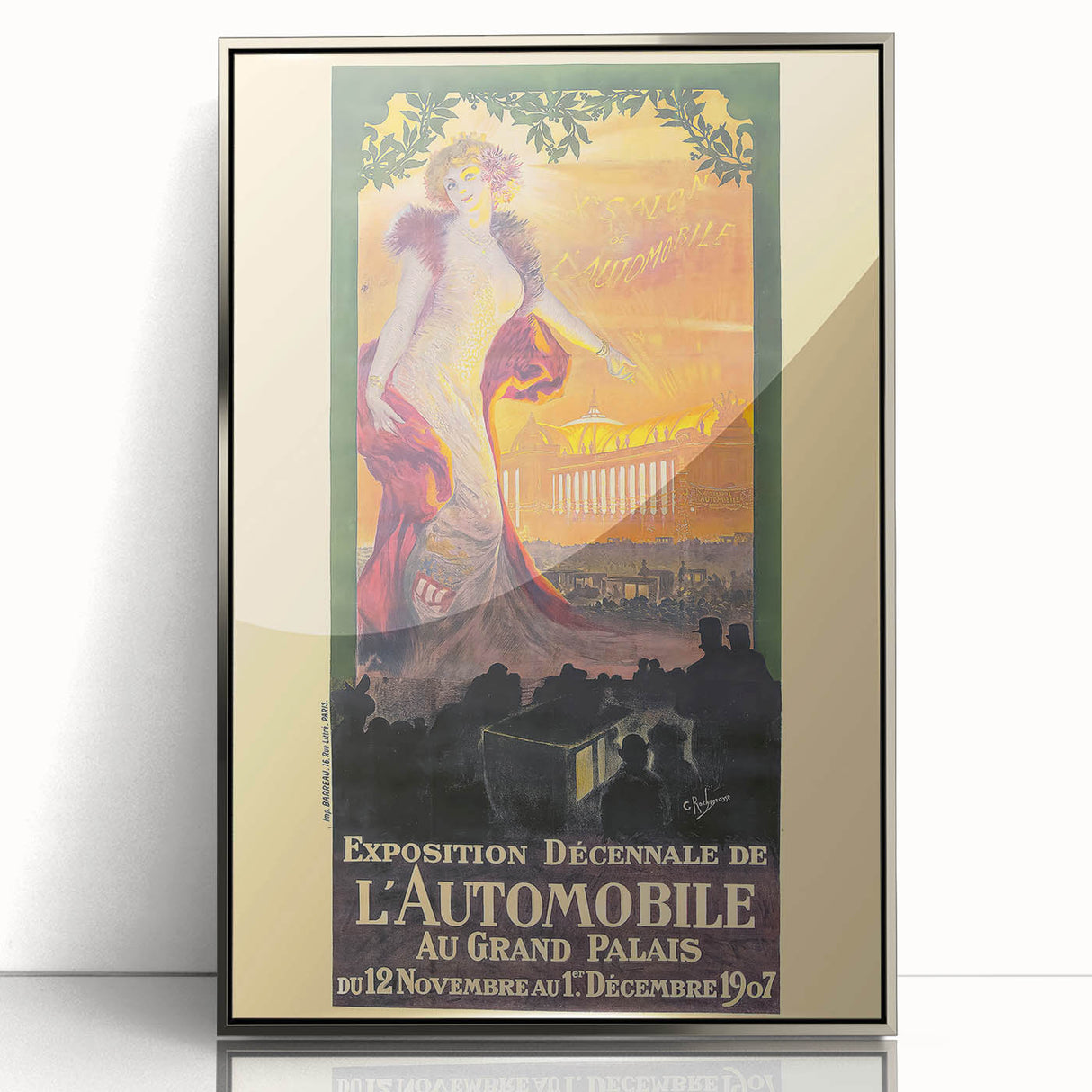 Vintage Exhibition Poster – Automobile 1907 Paris Retro Art Print
