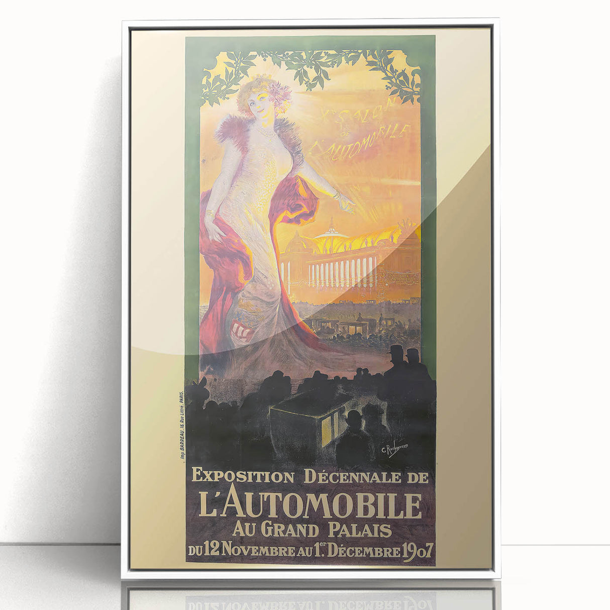 Vintage Exhibition Poster – Automobile 1907 Paris Retro Art Print