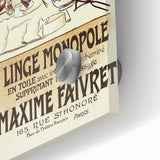 Vintage Advertisement Poster – Linge Monopole Retro Art Print
