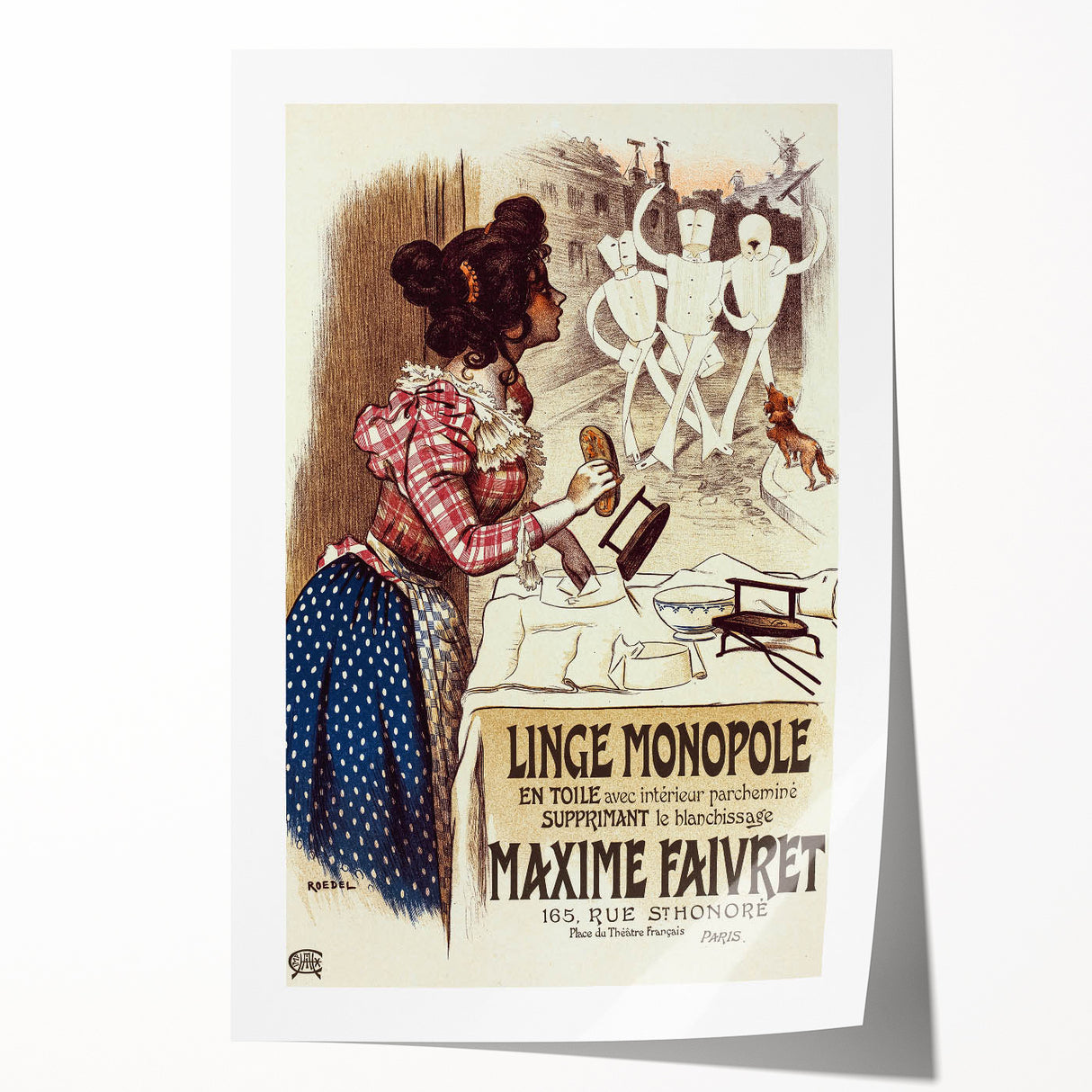 Vintage Advertisement Poster – Linge Monopole Retro Art Print
