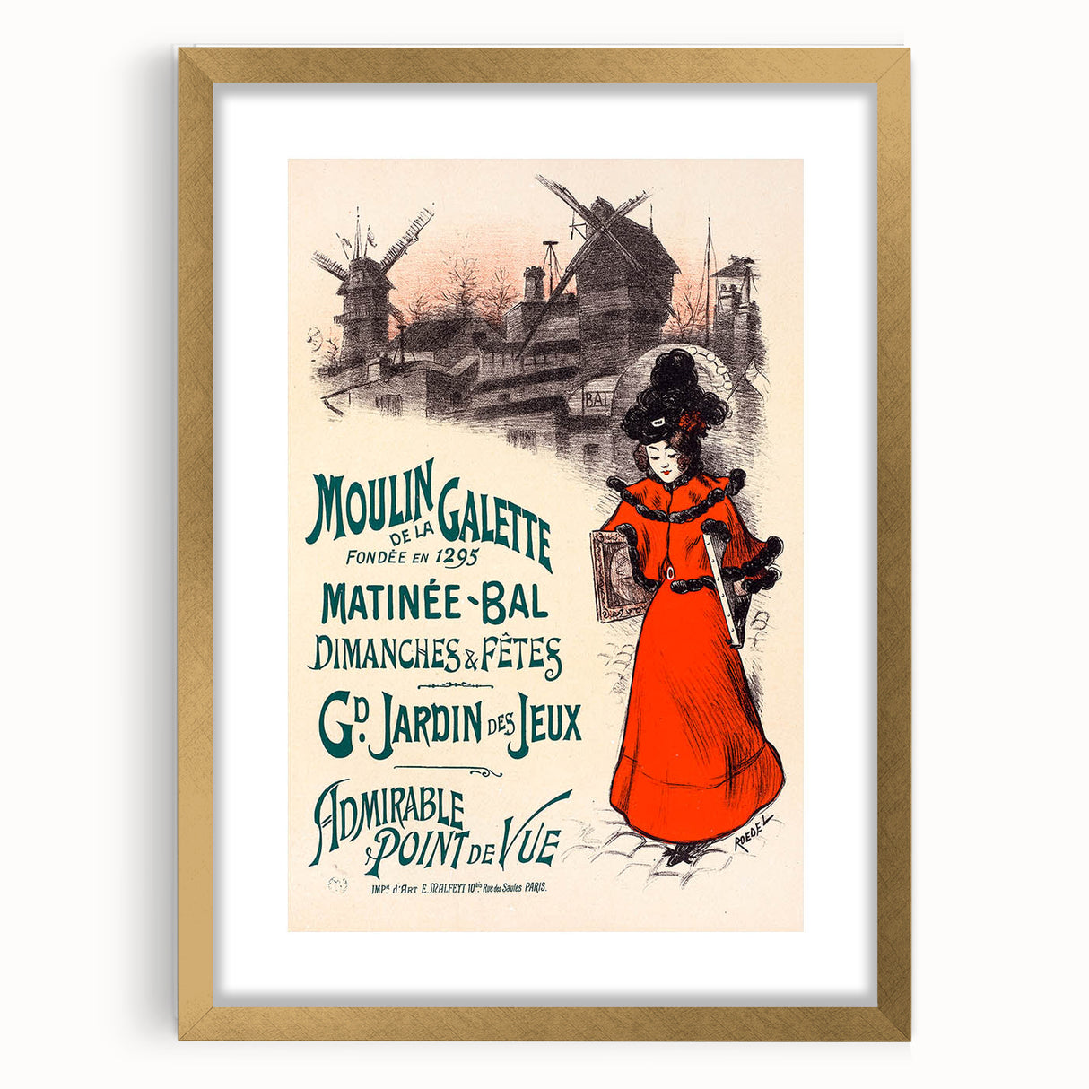 Vintage Exhibition Poster – Moulin de la Galette Retro Art Print