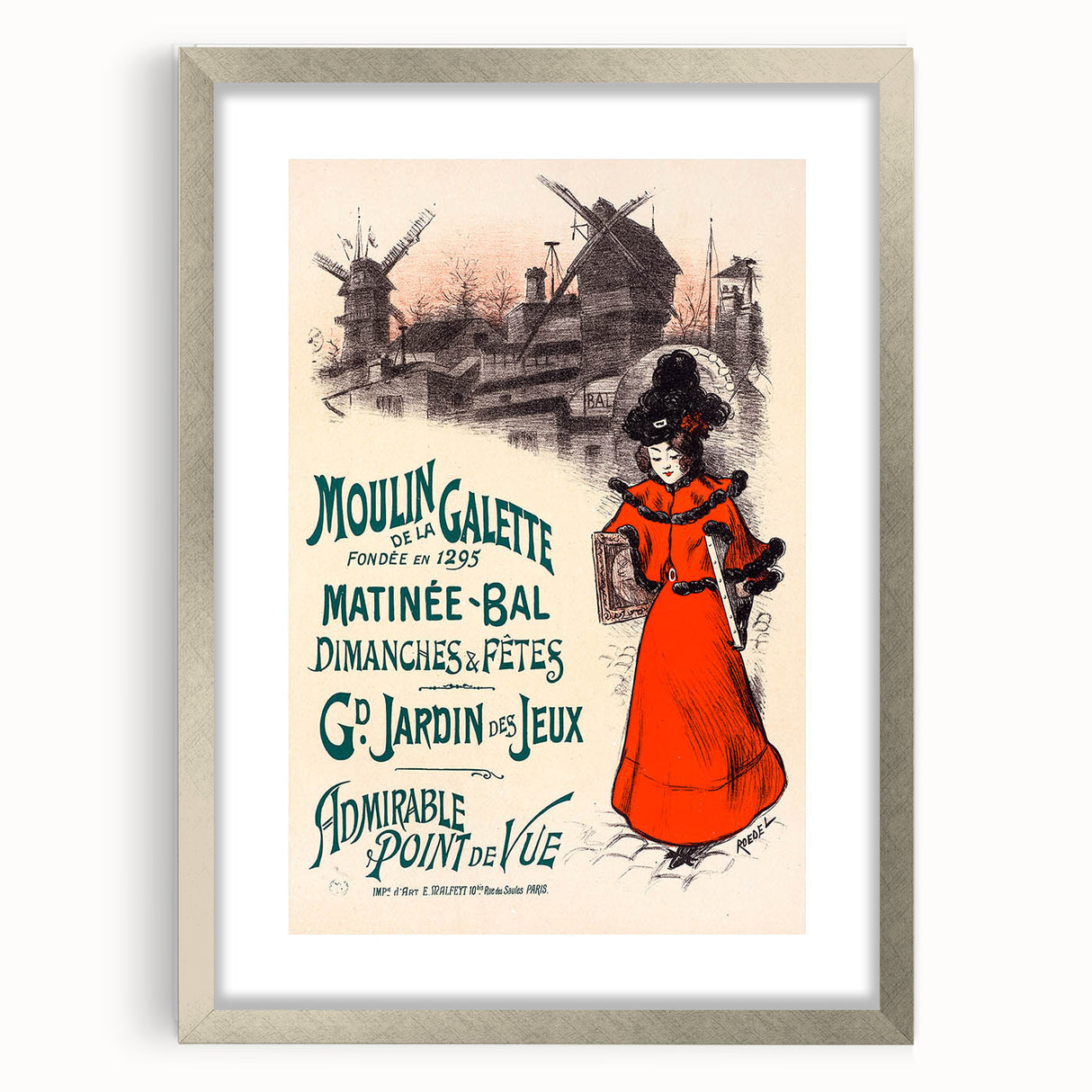 Vintage Exhibition Poster – Moulin de la Galette Retro Art Print