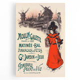 Vintage Exhibition Poster – Moulin de la Galette Retro Art Print