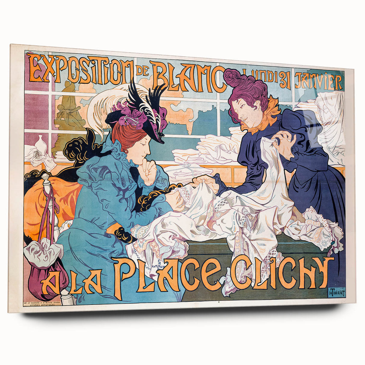 Vintage Exhibition Poster Art – Bold Design with Teal & Orange Hues