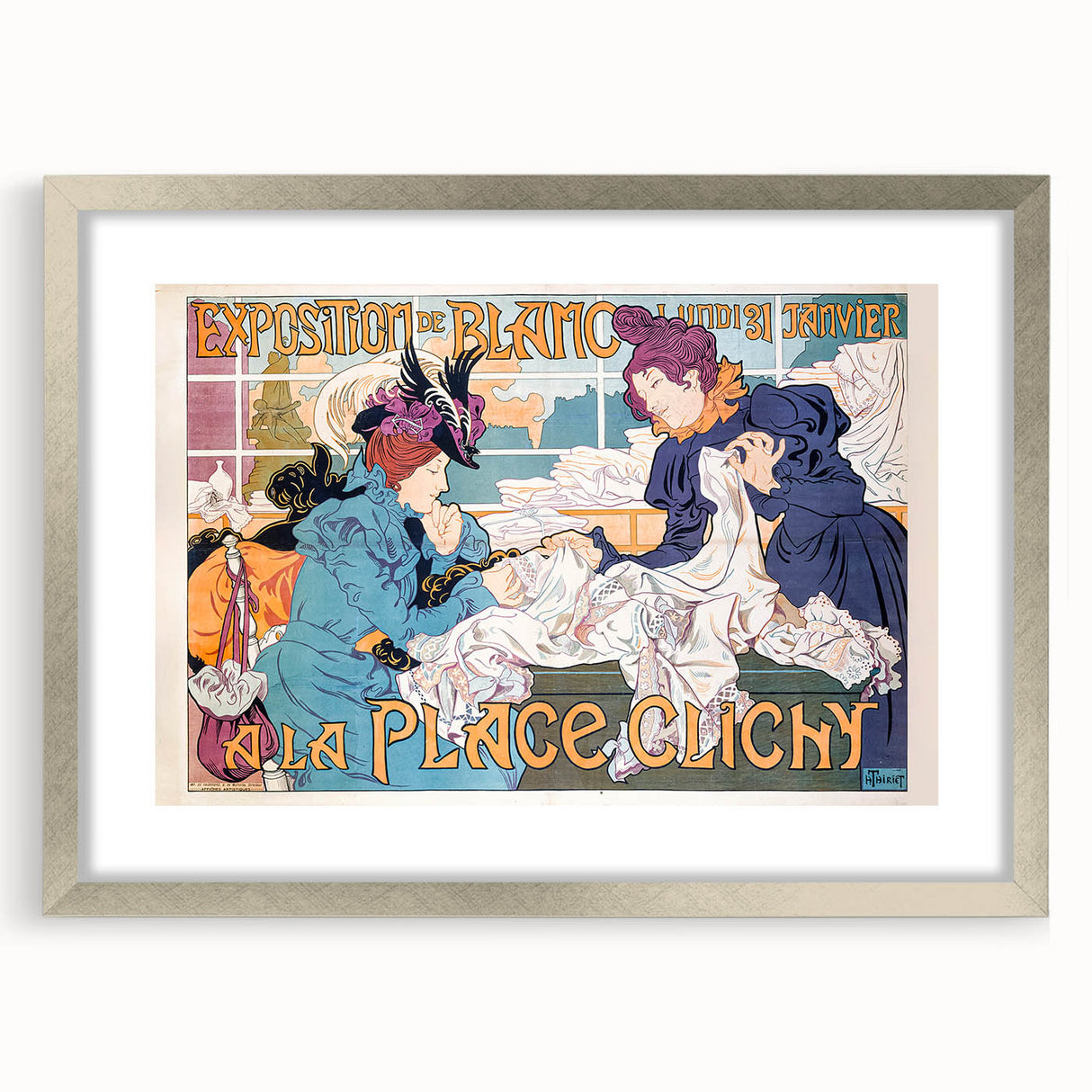 Vintage Exhibition Poster Art – Bold Design with Teal & Orange Hues