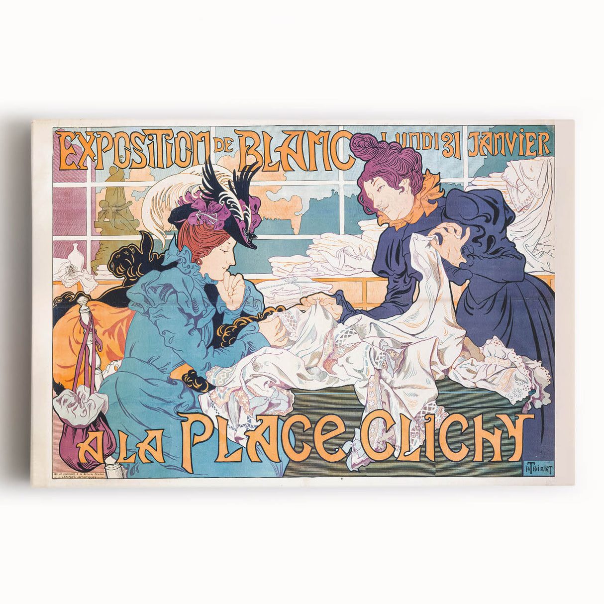 Vintage Exhibition Poster Art – Bold Design with Teal & Orange Hues