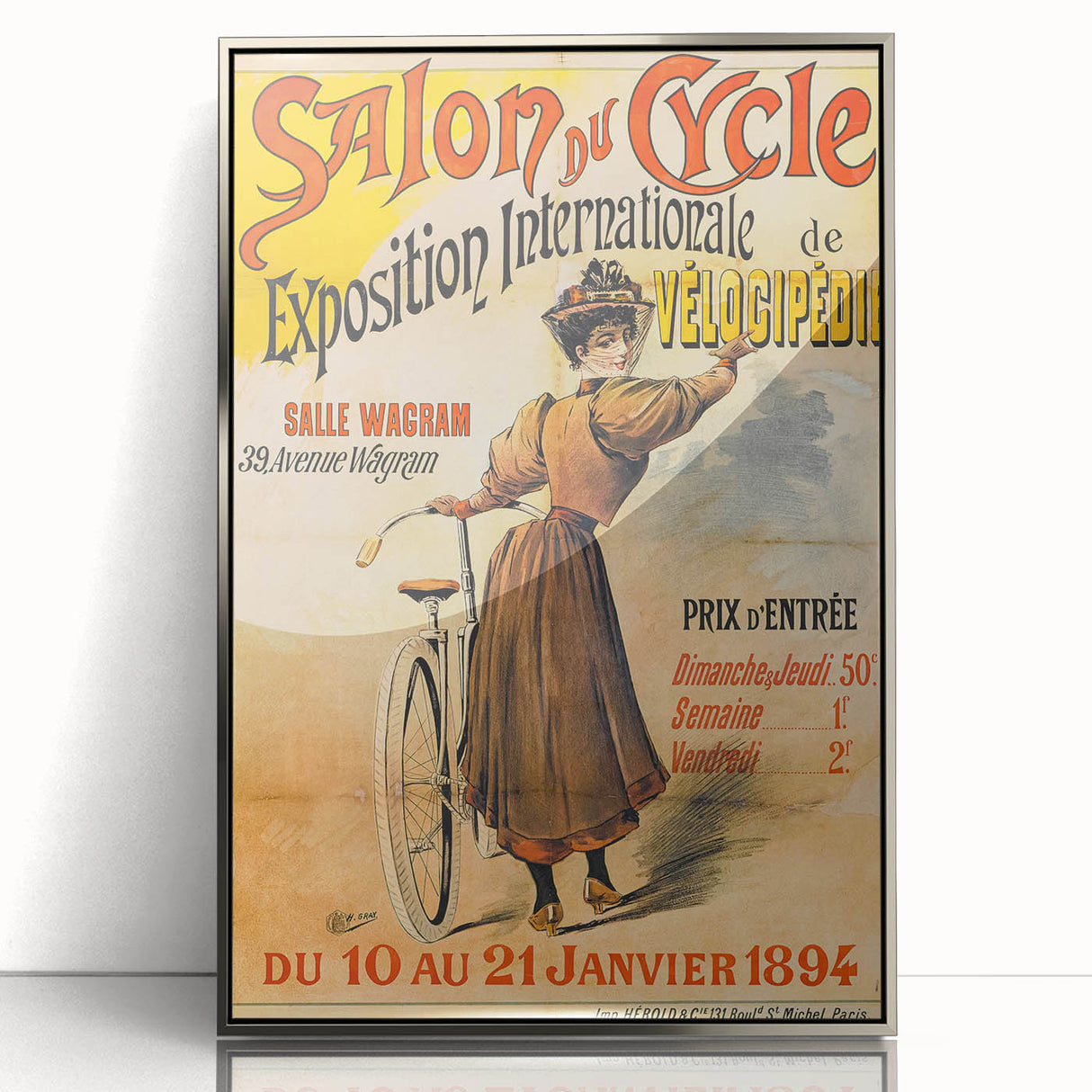 Vintage Exhibition Poster - Antique Velocipede Cycle Art Print