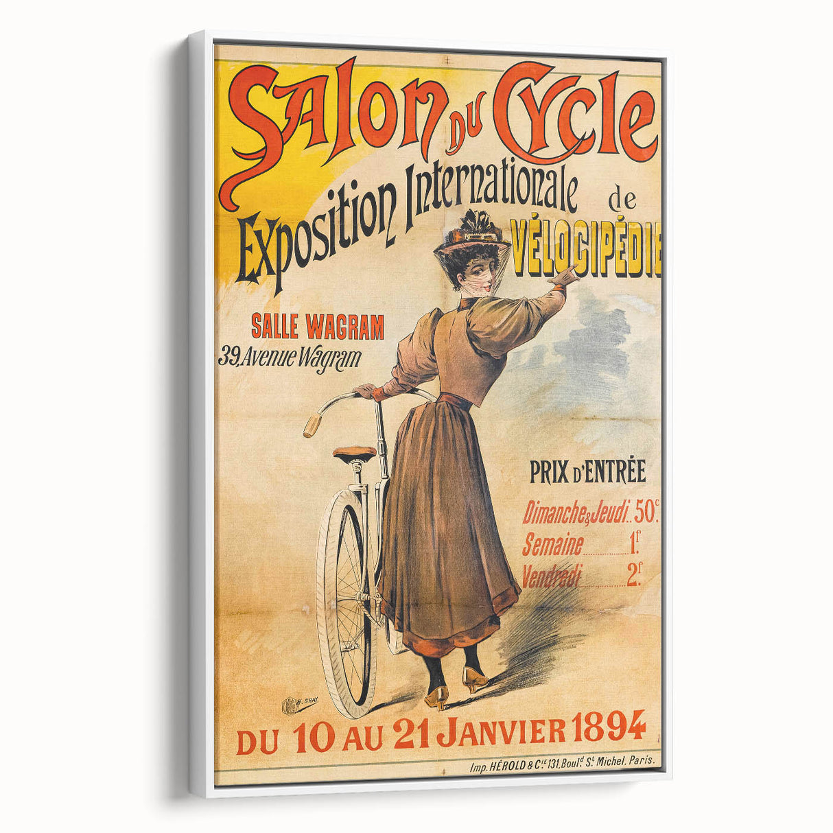 Vintage Exhibition Poster - Antique Velocipede Cycle Art Print