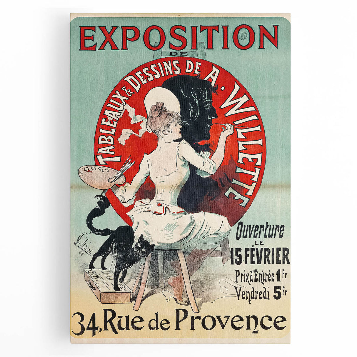 Vintage Exhibition Poster – A. Willette Retro Art Print