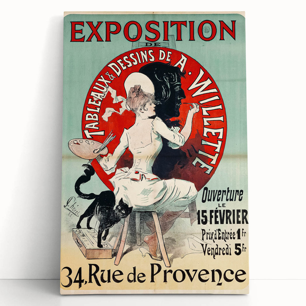 Vintage Exhibition Poster – A. Willette Retro Art Print