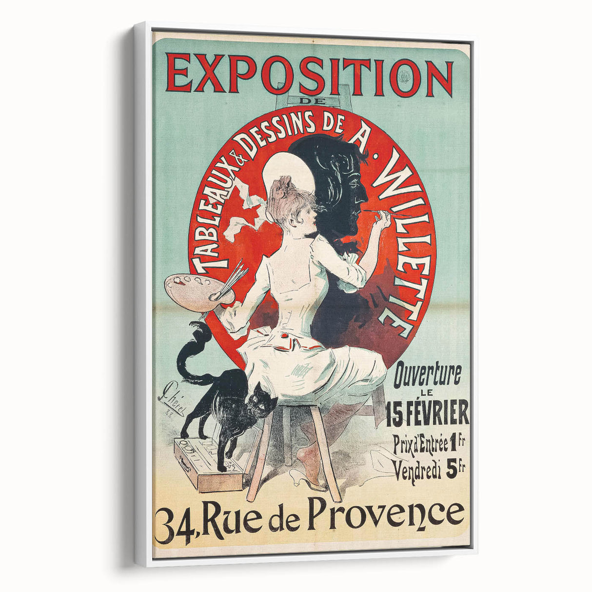 Vintage Exhibition Poster – A. Willette Retro Art Print