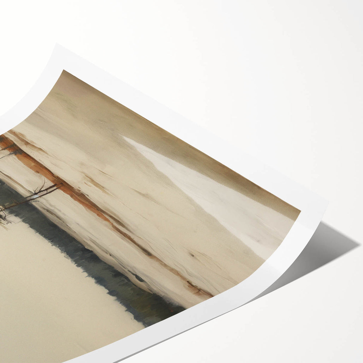 Vintage Winter Landscape Art – Classic Snowy Countryside Print