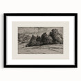 Vintage Landscape Etching - Forest Trees Sketch Canvas