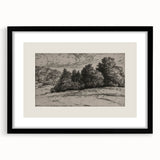 Vintage Landscape Etching - Forest Trees Sketch Canvas