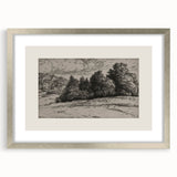 Vintage Landscape Etching - Forest Trees Sketch Canvas