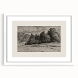 Vintage Landscape Etching - Forest Trees Sketch Canvas