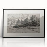Vintage Landscape Etching - Forest Trees Sketch Canvas