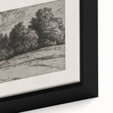 Vintage Landscape Etching - Forest Trees Sketch Canvas