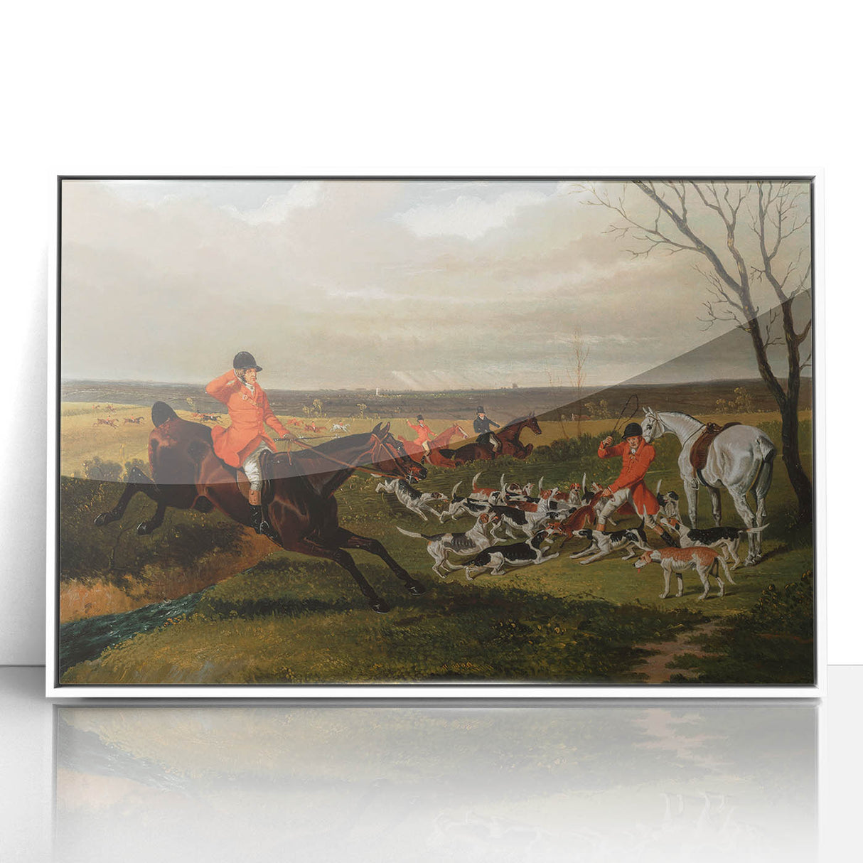 Vintage Hunting Scene Art - Equestrian and Hounds Canvas