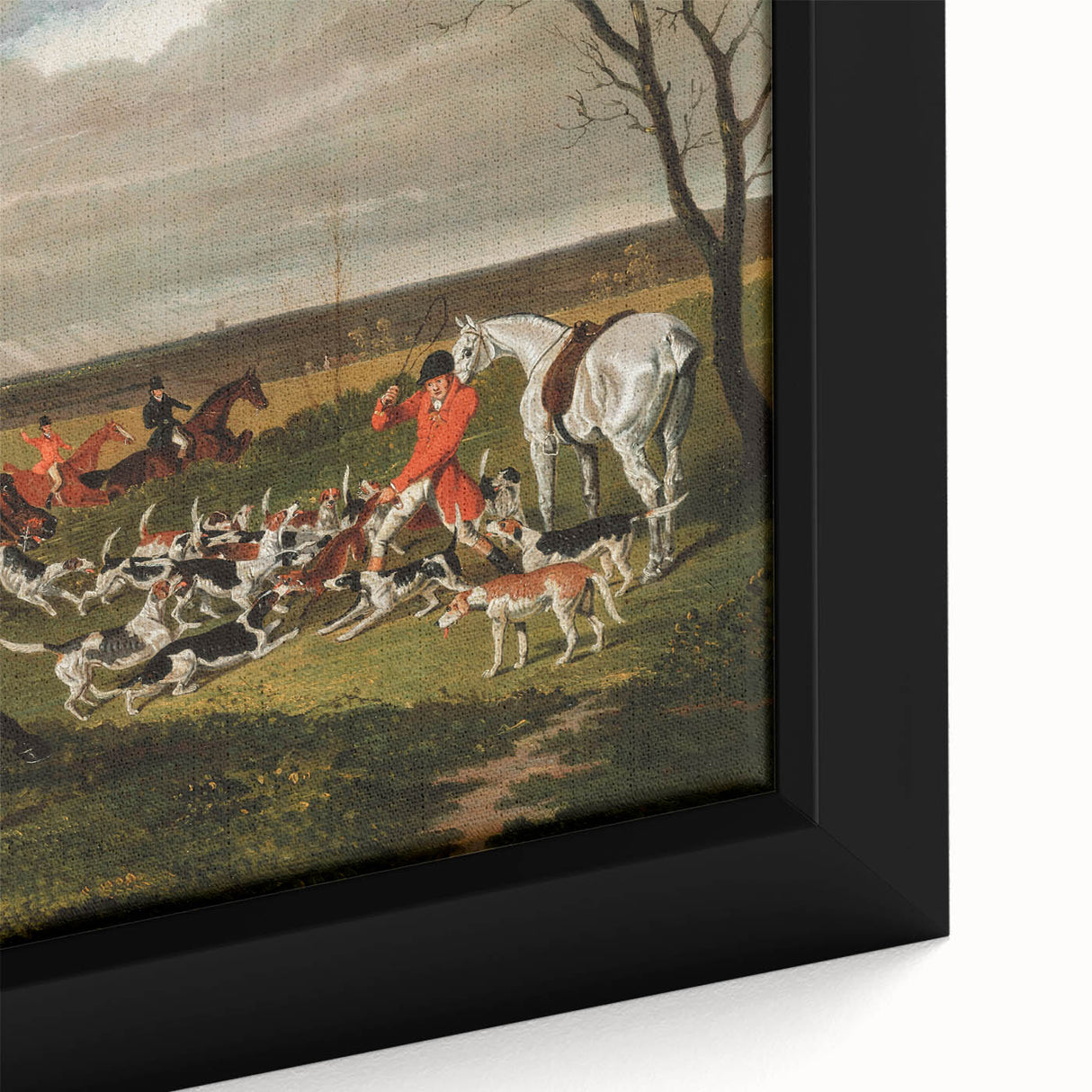 Vintage Hunting Scene Art - Equestrian and Hounds Canvas