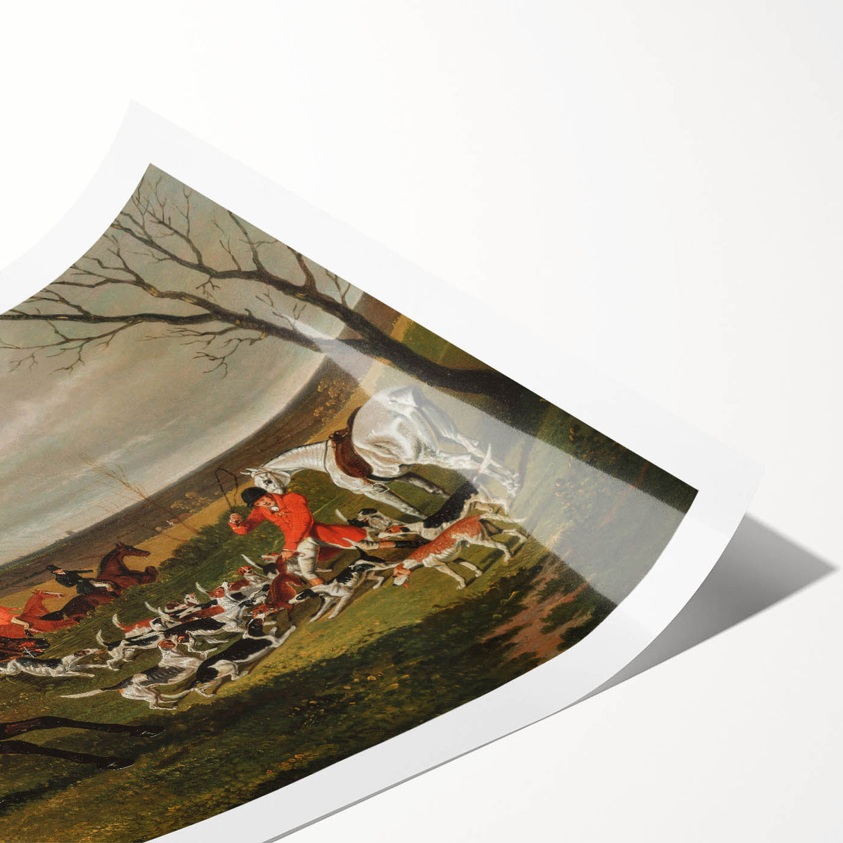Vintage Hunting Scene Art - Equestrian and Hounds Canvas