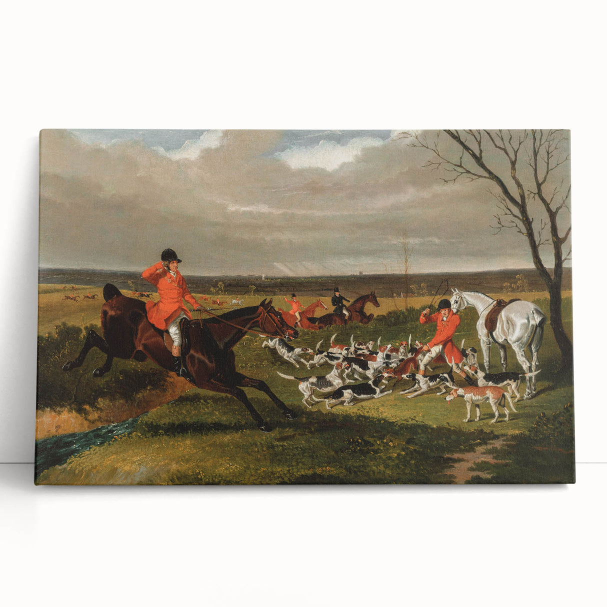 Vintage Hunting Scene Art - Equestrian and Hounds Canvas