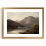 Vintage Mountain Landscape Art - Tranquil Lake with Sheep Canvas