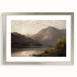 Vintage Mountain Landscape Art - Tranquil Lake with Sheep Canvas