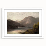 Vintage Mountain Landscape Art - Tranquil Lake with Sheep Canvas