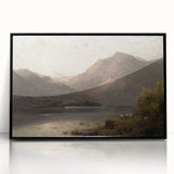 Vintage Mountain Landscape Art - Tranquil Lake with Sheep Canvas